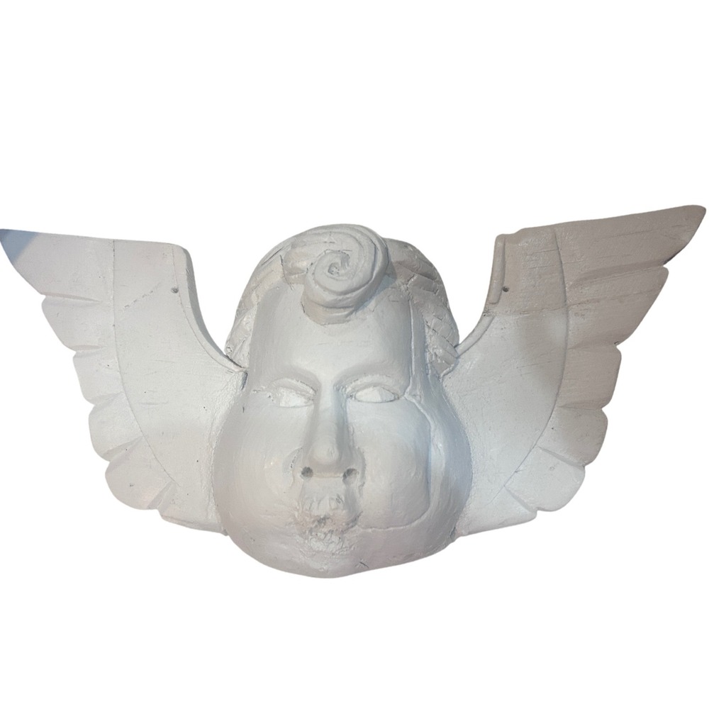 5/$15 Angel Face Molded Figure Hanging Decor White